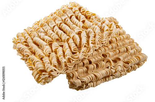 Raw instant noodles isolated on background