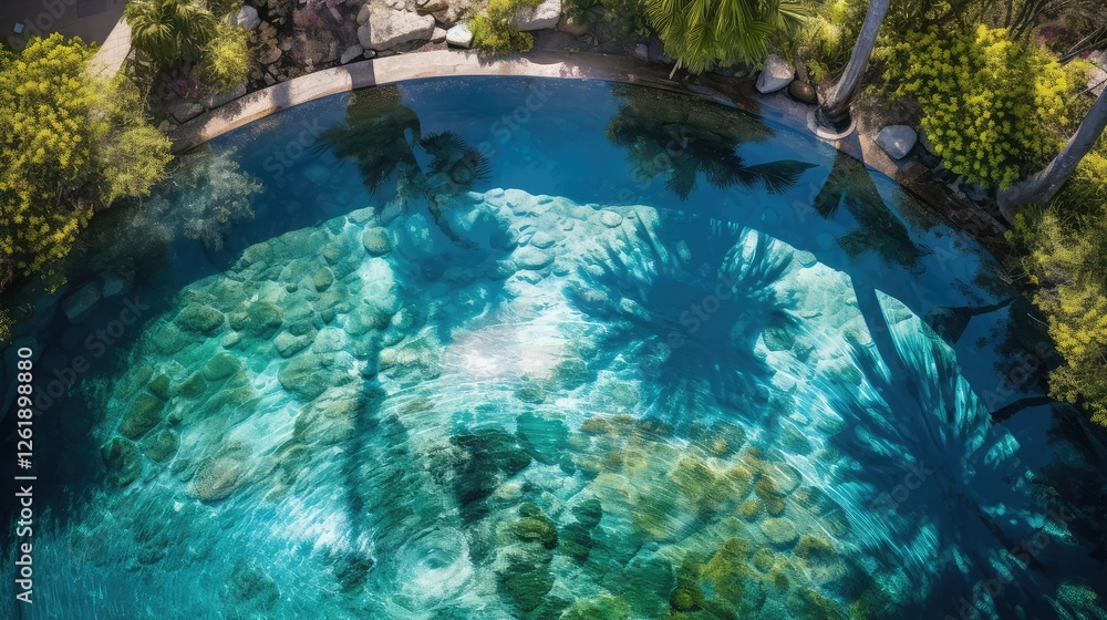 Obraz premium clear pool water from above
