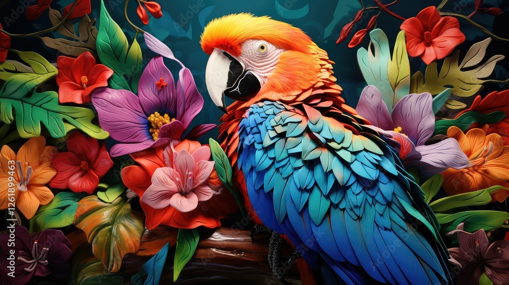 Fototapeta premium flowers bird coloring book
