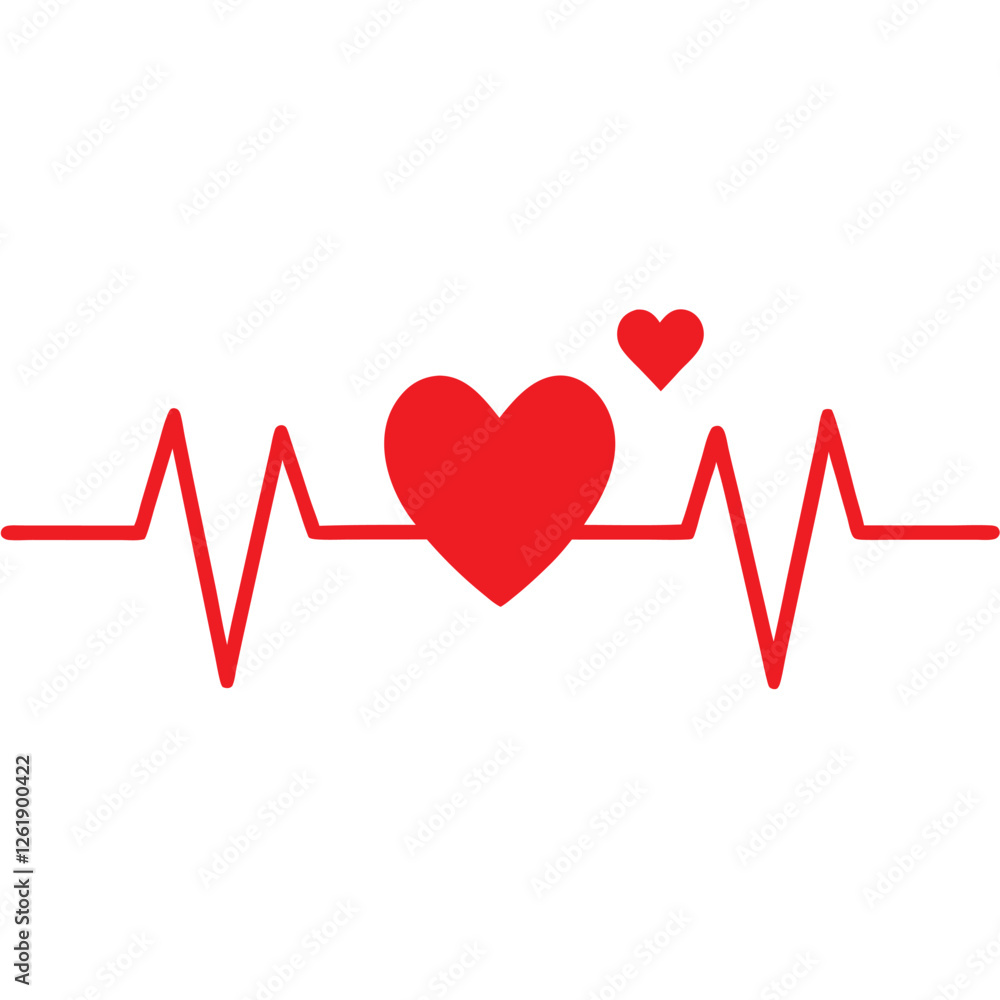 red ecg heartbeat lines with hearts collection with vector design. red ecg heartbeat lines with hearts collection with vector design.