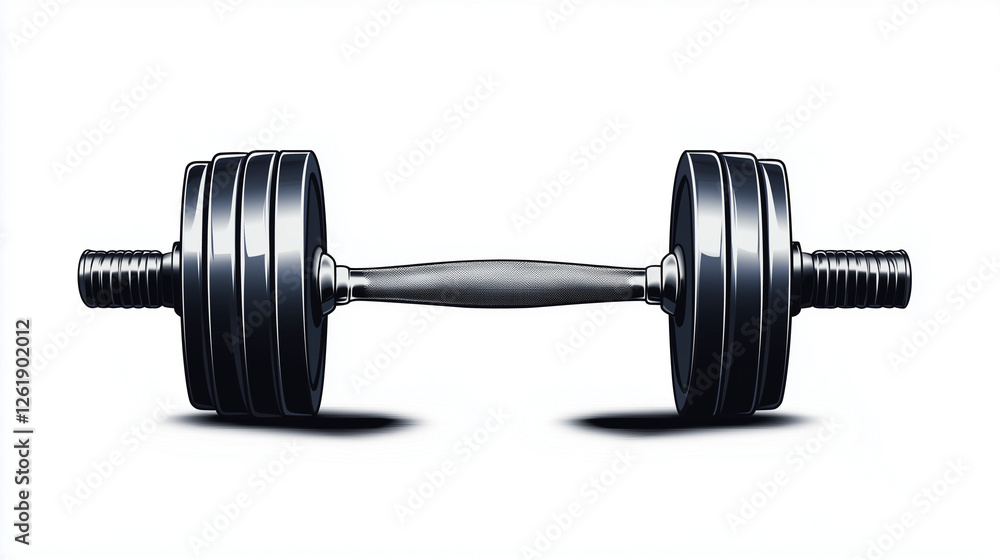 Fototapeta premium High-Quality Illustration of a Dumbbell for Fitness and Weightlifting