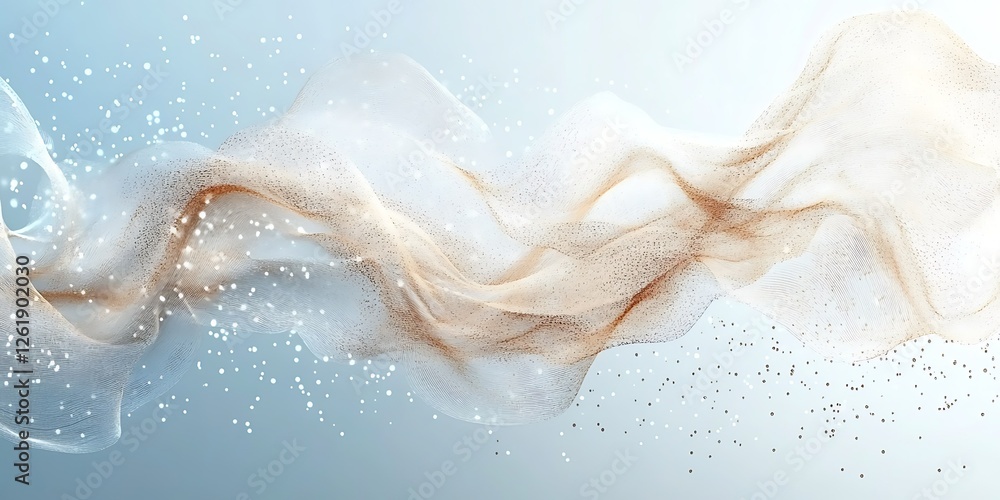 Fototapeta premium Abstract beige fabric flowing, light background, elegant design, website banner