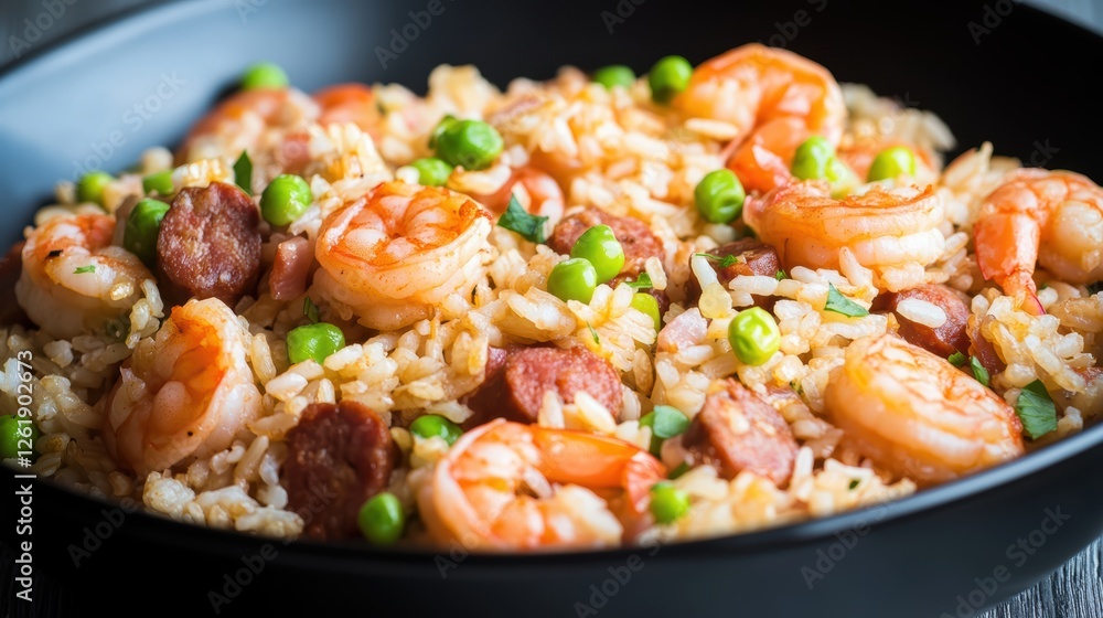 Enjoy the perfect blend of spicy Cajun shrimp, sausage, and fried rice, delivering rich, flavorful comfort in every bite. Enjoy the perfect blend of spicy Cajun shrimp, sausage, and fried rice, delivering rich, flavorful comfort in every bite.
