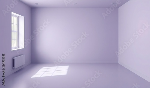 Wallpaper Mural Serene Empty Room Soft Light Lavender Walls. AI Generated Torontodigital.ca