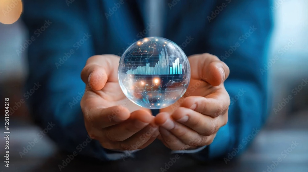 A futuristic crystal sphere reflecting financial data trends and market analytics Symbolizing the power of technology innovation and data driven insights for business growth and success A futuristic crystal sphere reflecting financial data trends and market analytics Symbolizing the power of technology innovation and data driven insights for business growth and success