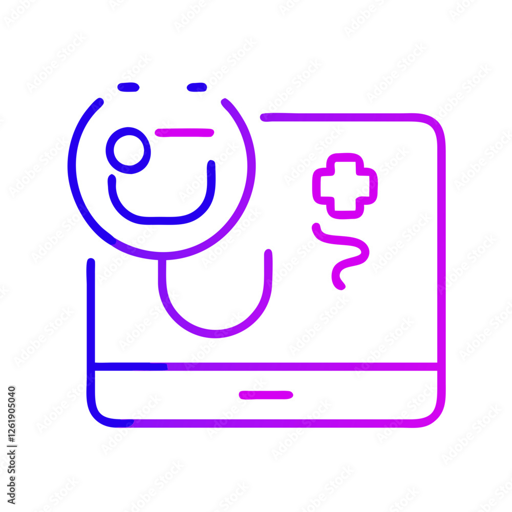 Telemedicine and digital healthcare icon Telemedicine and digital healthcare icon
