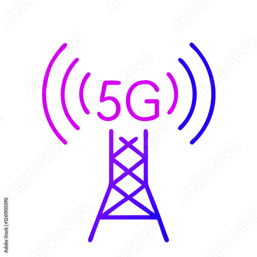 5G network and wireless connectivity tower icon