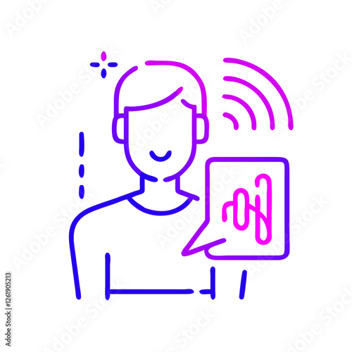 Voice recognition and AI speech processing icon