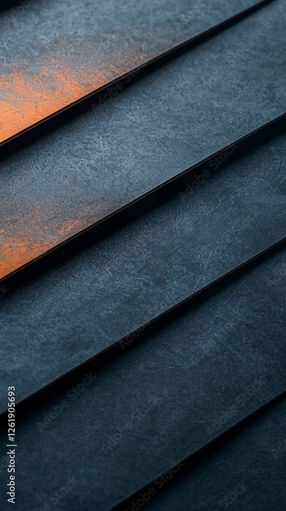 Fototapeta premium Dark Blue and Orange Textured Geometric Background