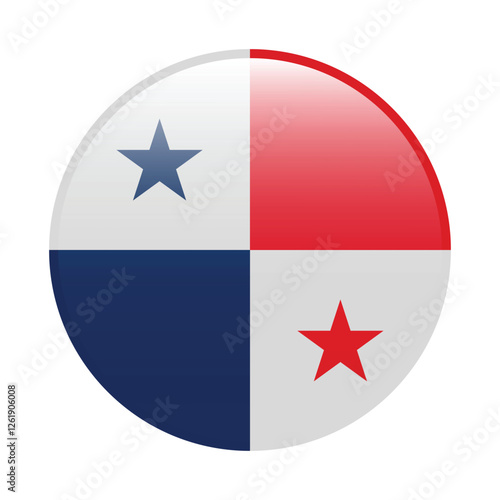 Panama circle flag logo icon digital vector illustration