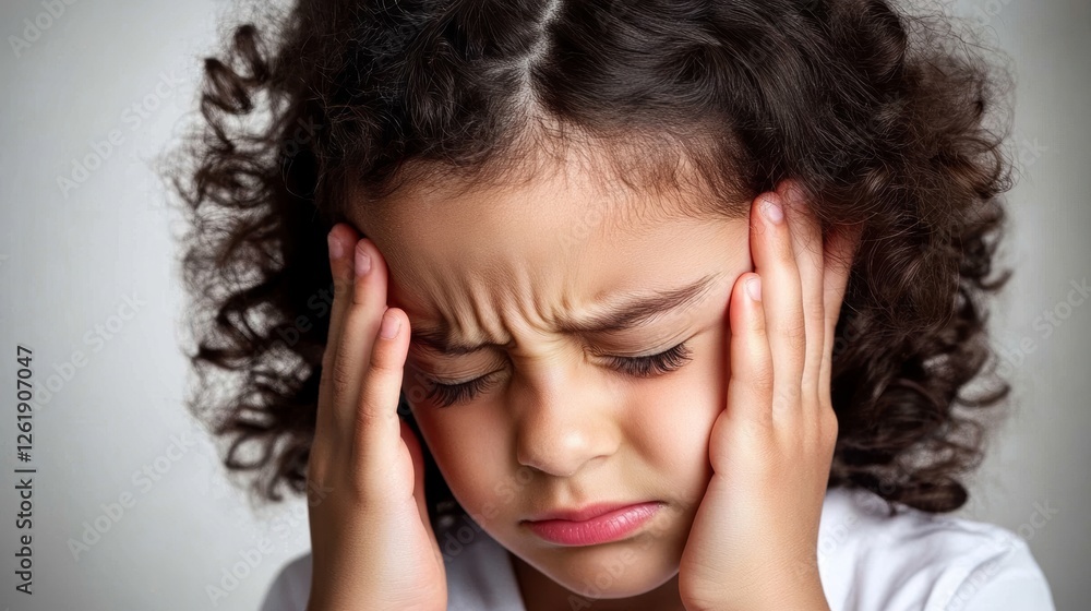 Child Struggling with Pain in Freckled Face Child Struggling with Pain in Freckled Face