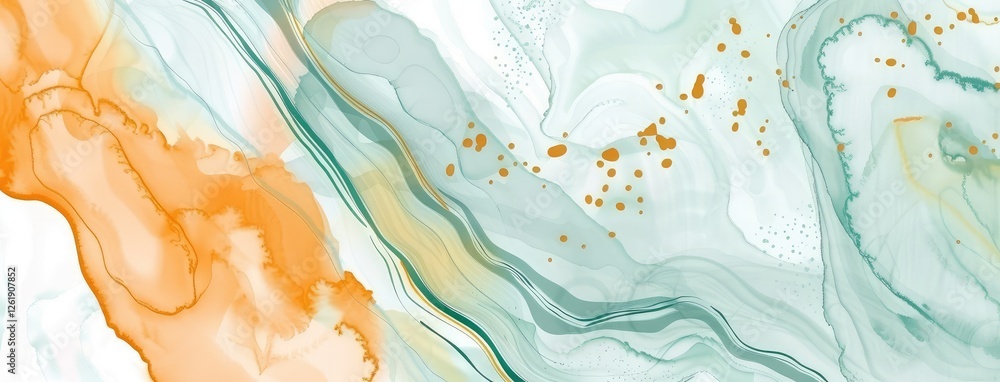 Fototapeta premium Abstract Marble Wave Design with Gold Accents