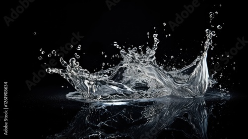 droplets water splash on black background