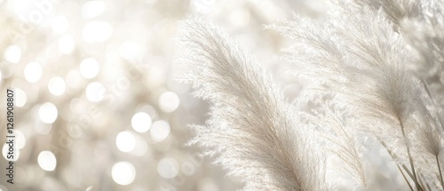 Delicate Pampas Grass Against Soft Bokeh Lights