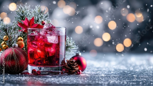 Festive Cranberry Cocktail, Winter Decor, Holiday Cheer