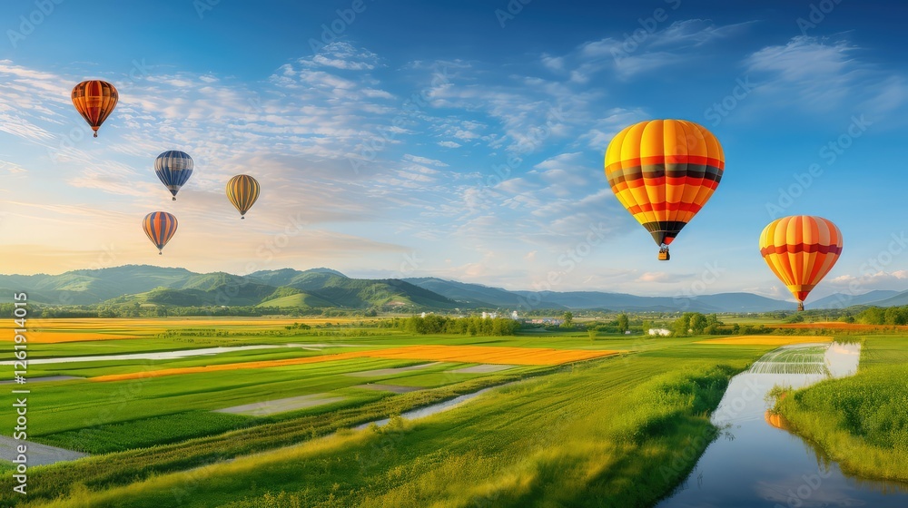 Obraz premium spectacle orange hot air balloon