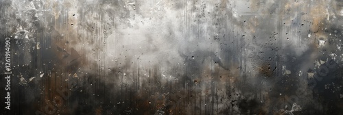 Abstract Panoramic Paint Splatter on Canvas