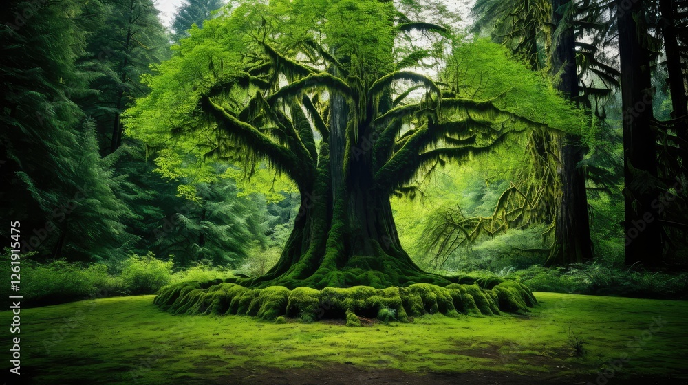 Naklejka premium landscape round tree