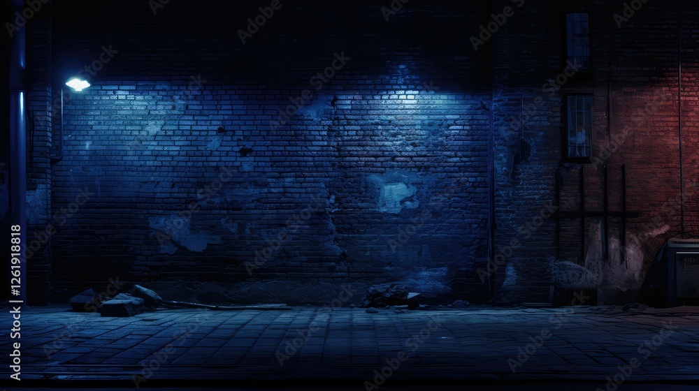 Obraz premium photo dark blue brick wall