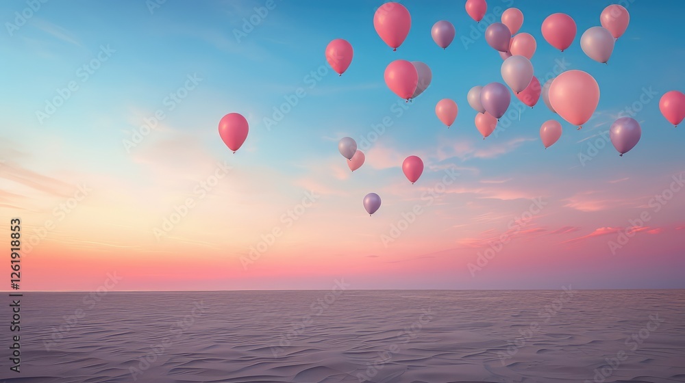 Obraz premium colors pink and blue balloons