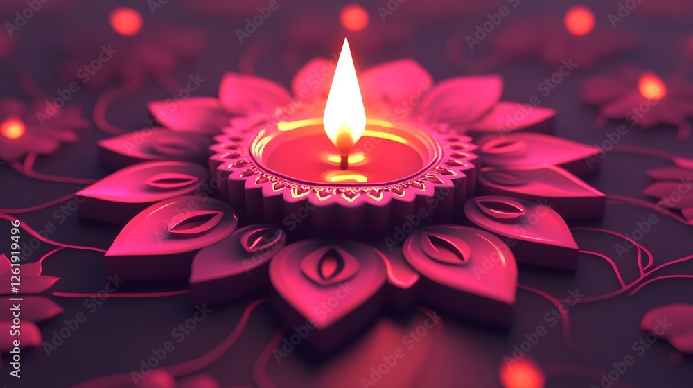 Illuminating Diwali: A Festive Candle in Ornate Mandala Illuminating Diwali: A Festive Candle in Ornate Mandala