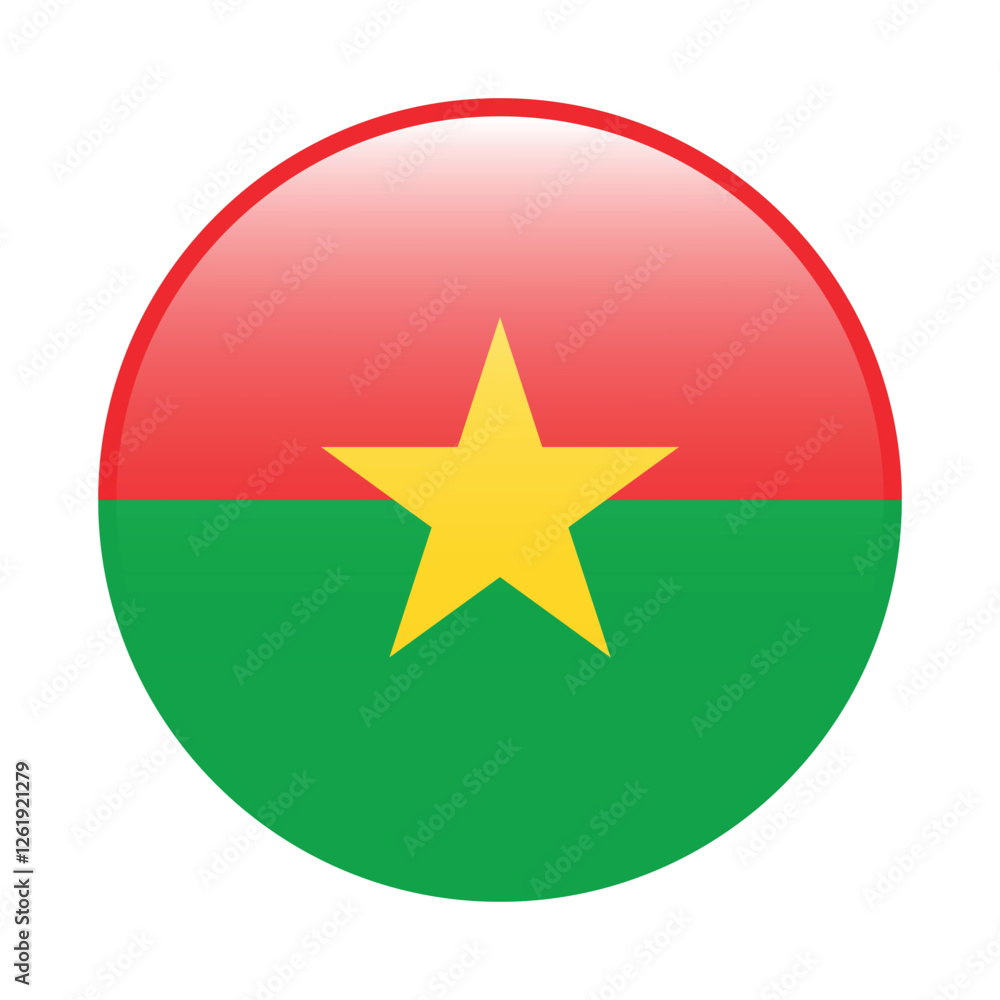 Burkina Faso circle flag logo icon digital vector illustration Burkina Faso circle flag logo icon digital vector illustration