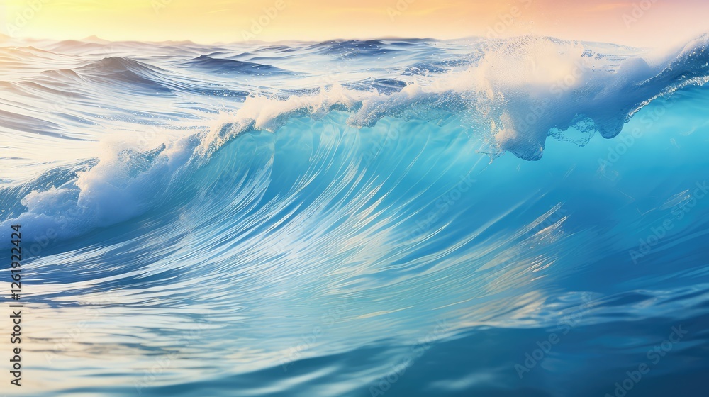 Obraz premium sunreflection blue wave texture