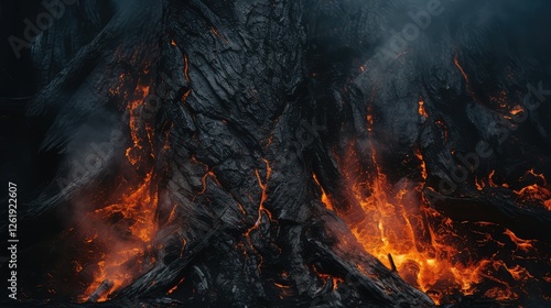 charred trees on fire photo