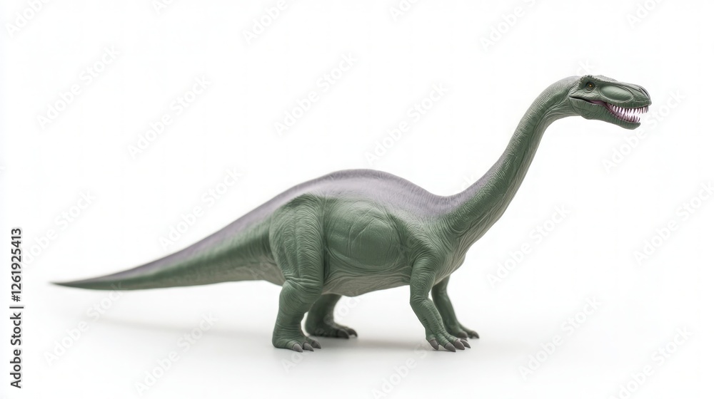 Naklejka premium Green and Gray Dinosaur Model on White Background