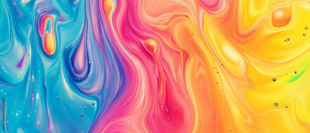 Fototapeta premium Psychedelic Liquid Harmony: Multicolor Swirls and Vibrant Patterns
