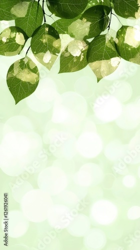 Green Leaves and Soft Bokeh Background