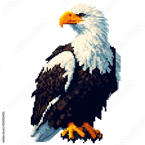 참수리, 픽셀아트, jpeg (Steller's sea eagle, pixel art, jpeg)  photo