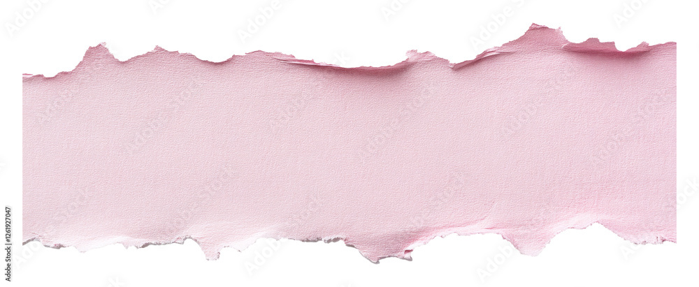Fototapeta premium Torn pink paper texture with ripped edges, art background. Creativity and design concept
