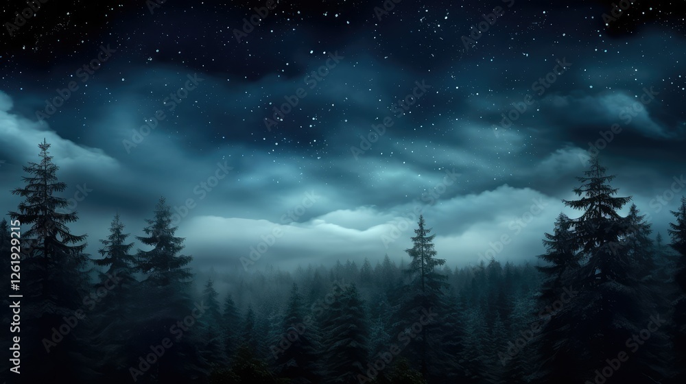 moody night sky trees moody night sky trees