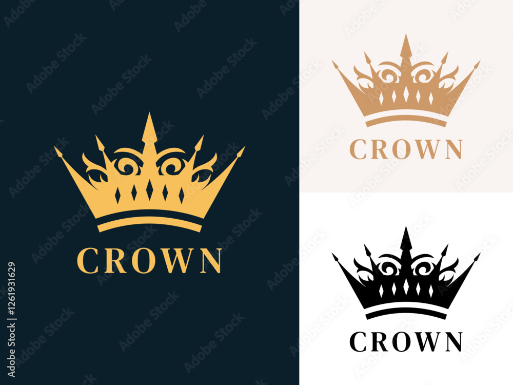 Crown logo design vector template. Premium crown logo vector icon Crown logo design vector template. Premium crown logo vector icon