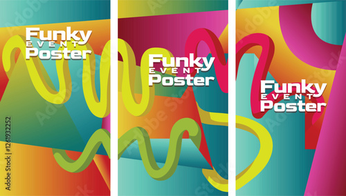 Futuristic 2000s Abstract Gradient Geometric Art. abstract geometric gradient  with bold lines 2000s millenium style screen size set template vector illustration.