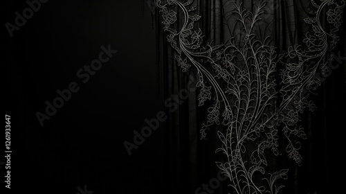 lace vertical black background with texture