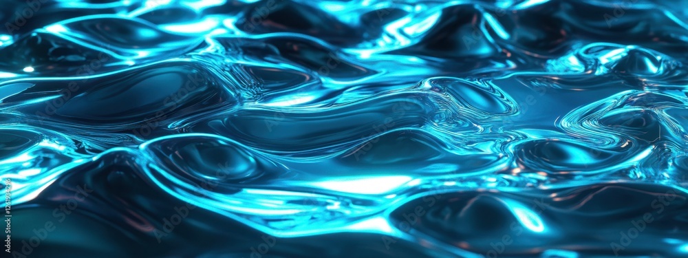 Abstract Blue Liquid Surface Texture: A Stunning Digital Rendering of a Flowing, Reflective, and Iridescent Cyan Substance Abstract Blue Liquid Surface Texture: A Stunning Digital Rendering of a Flowing, Reflective, and Iridescent Cyan Substance