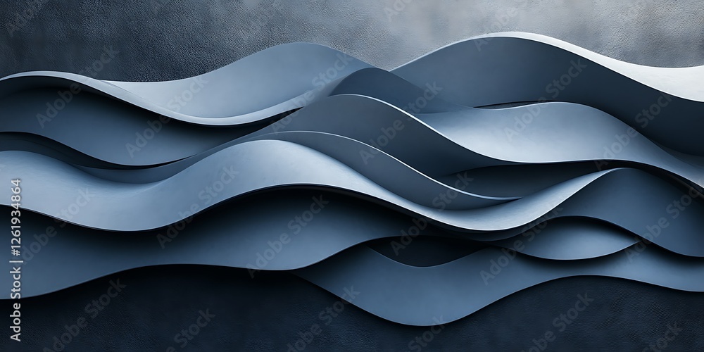 Obraz premium Abstract blue wave pattern, dark background, design element