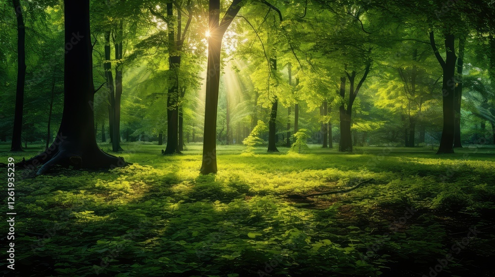 Fototapeta premium sunlight green gradient