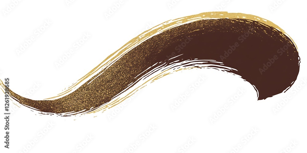 Obraz premium Brown paint stroke, abstract art, design element, background