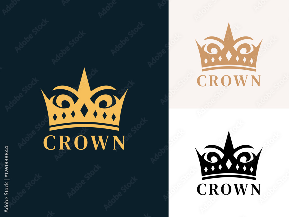 Elegant Royal Crown logo design. Crown logo design vector template Elegant Royal Crown logo design. Crown logo design vector template