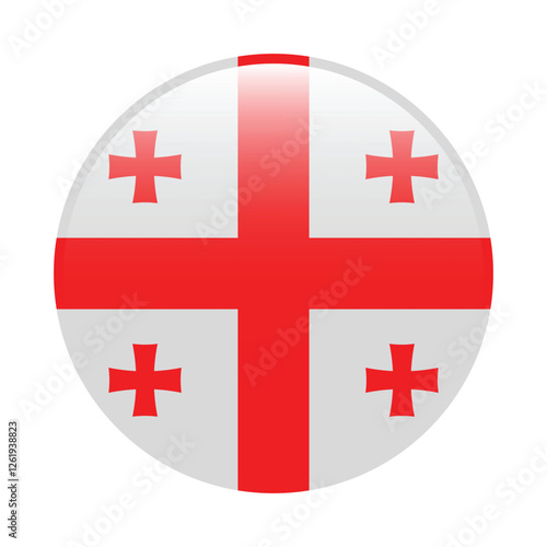Georgia circle flag logo icon digital vector illustration