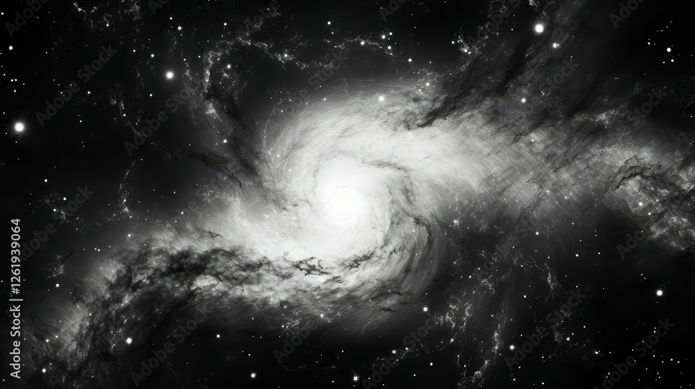 Fototapeta premium collision black and white galaxy