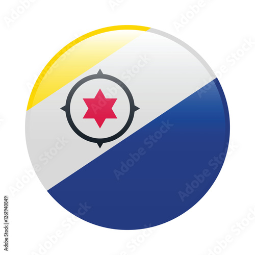 Caribisch Nederland circle flag logo icon digital vector illustration