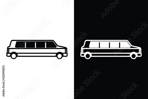 Flat Design Limousine Vector Illustrations