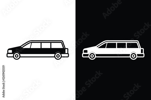 Sleek Limousine Silhouette Vector Designs