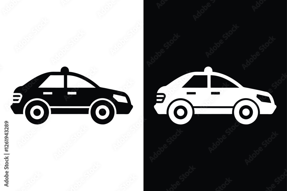 Fototapeta premium Modern Patrol Car Icon Collection