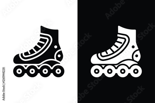 Flat Design Rollerblade Vector Illustrations