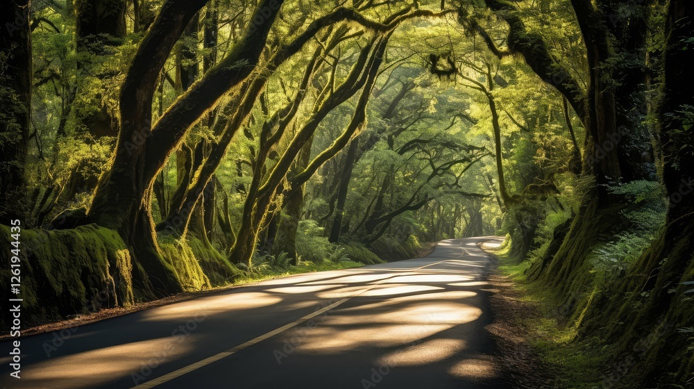 Obraz premium sunlight road path